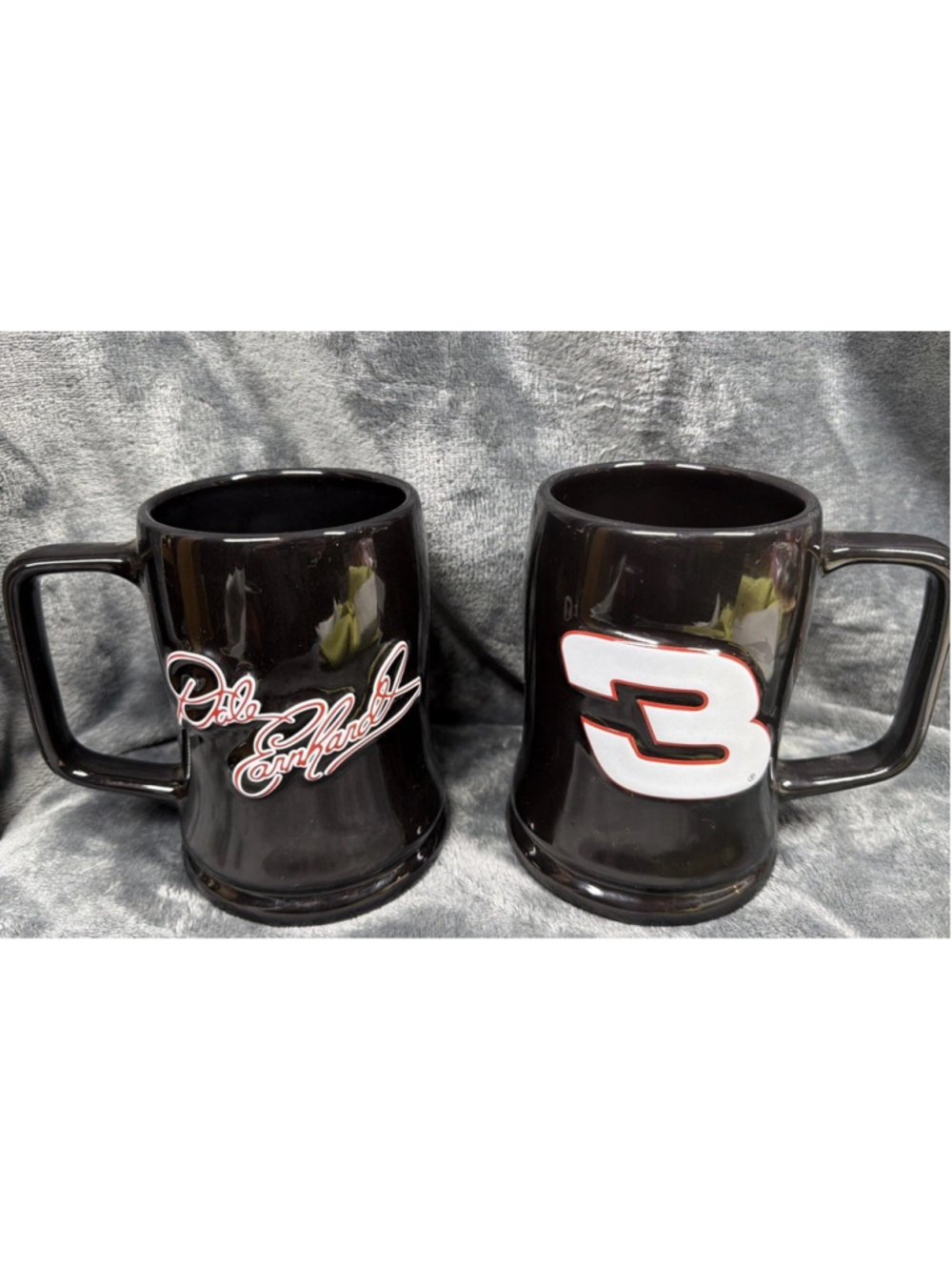 Dale Earnhardt Signature #3 MUG Beer STEIN Nascar Racing 2003 Black Set Of 2